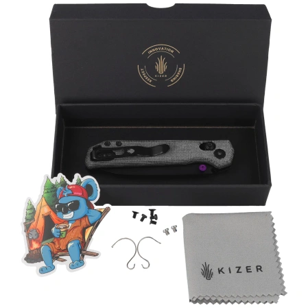 Nóż składany Kizer Begleiter 2.9 CL Norplex UltreX Micarta, Black PVD BD1N by Azo (V3458.2CDA1)