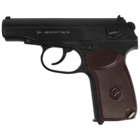 Airgun set 42: Borner Makarov PM N1 4.5 mm CO2 Air Pistol, 1400 BBs, 10 CO₂ cartridges, 100 targets