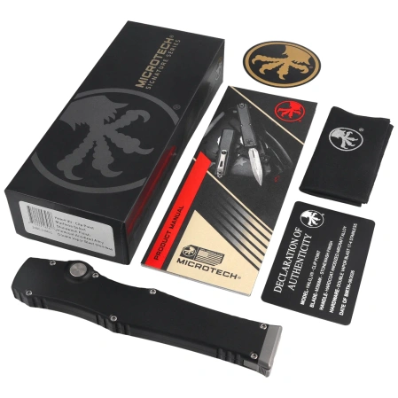 Nóż automatyczny OTF Microtech Halo VII Marfione Select Black Hard Anodized Aluminium, Stonewashed M390MK by Tony Marfione (1350-10MS1)
