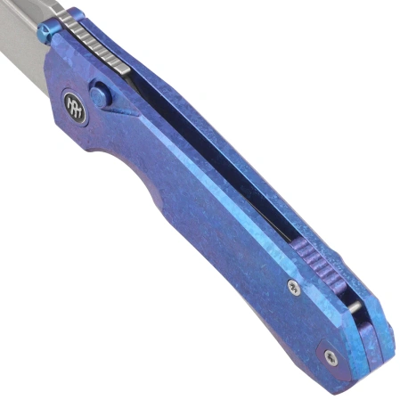 Remette Rhino Knife Blue Crystallized Titanium, Pearlescent M390 (RNTB3)