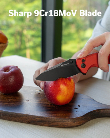 Sencut Cybrix Red Aluminum, Black 9Cr18MoV (S23098A-3)