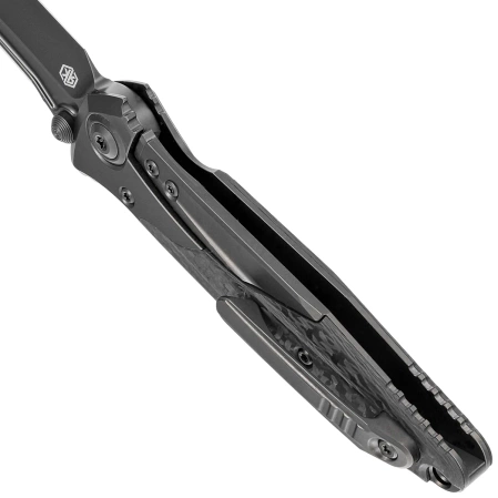 Nóż składany Microtech Socom Bravo T/E Black DLC Titanium / Carbon Fibre, Black DLC HW, Black DLC M390 by Tony Marfione (261-1DLCTCFTIS)