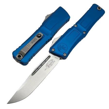 Microtech Combat Troodon Gen III S/E OTF Knife Blue Aluminum, Stonewashed M390MK by Tony Marfione (1143-10BL)