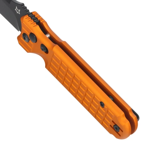 Fox Predator II 2F Full Auto Knife Orange Aluminium, Black Idroglider Hybrid Cryo (FX-448 AL O)