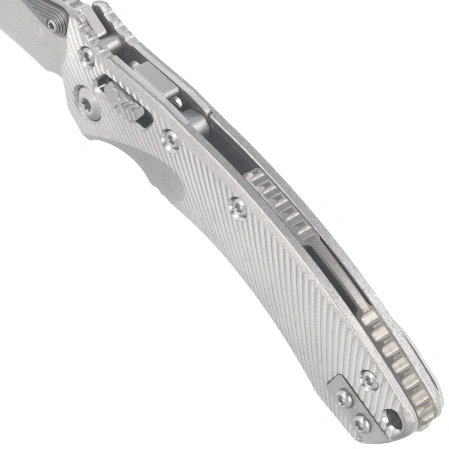 Microtech Amphibian Mini Ram-Lok S/E Knife Gray Fluted Titanium, Bronze Bksp, Stonewashed M390MK by Tony Marfione (137MRL-10FLMS1)