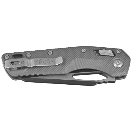Microtech MSI S/E Knife Fluted Natural Clear Aluminum, Black Cerakote M390MK by Tony Marfione (210-1FLNC)