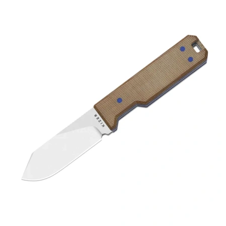 Nóż Kizer Abrams Brown Norplex UltreX Micarta/Blue G10, Stonewashed 14C28N by Jordan Scolman (1133A2)