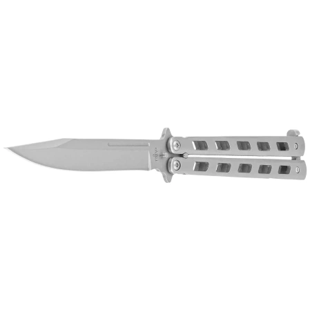 Nóż motylkowy Third Decor Habitat Balisong Grey Stainless Steel, Satin 420 (10967)