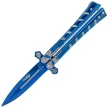 Nóż motylek Martinez Albainox Balisong Skull RainBlue Steel, RainBlue 3Cr13Mov (02282)