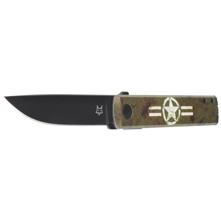 Fox Chnops UV Knife Green Aluminium/UV Printing, Black Becut by Raven Knives Design (FX-543 M1)