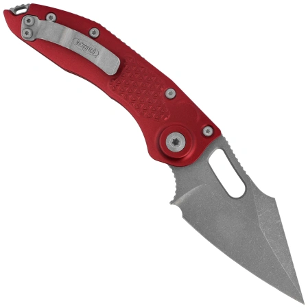 Nóż automatyczny Microtech Stitch-A S/E Merlot Tri-Grip Aluminium, Apocalyptic M390 by Borka Blades and Tony Marfione (169-10APMR)