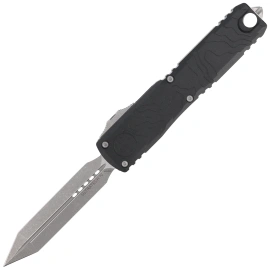 Nóż automatyczny OTF Microtech Ultratech Gen IV Spartan Black Topographic Deep Engraved Aluminium, Apocalyptic M390MK by Tony Marfione (12234TP-10AP)