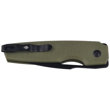 Kizer Dogfish Knife Green G10, Black Nitro-V by Caleb Waldman (V3640A2)