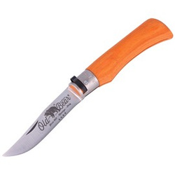 Nóż składany Antonini Old Bear Laminated Orange Wood, Satin Stainless (9307/21_MOK)