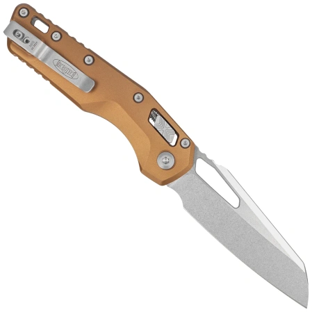 Nóż składany Microtech MSI S/E Tan Slab Side Aluminium, Stonewashed M390MK by Tony Marfione (210-10TA)