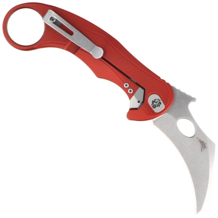LionSteel L.E.One Mid Karambit Knife Red Aluminium, Stonewashed M390 by Emerson Design (LE2 A RS)