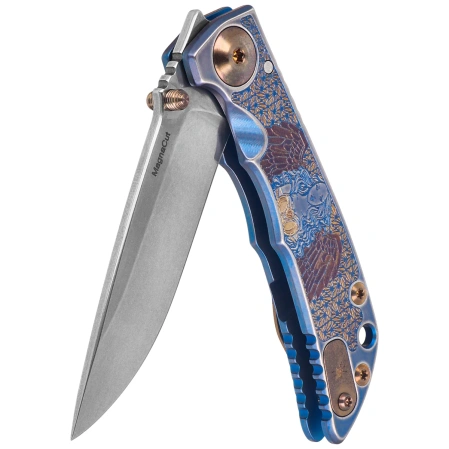 Spartan Blades Harsey Folder 3.25 ''Angel'' Titanium, Stonewashed MagnaCut by William W. Harsey (SF10 ANGL SW)