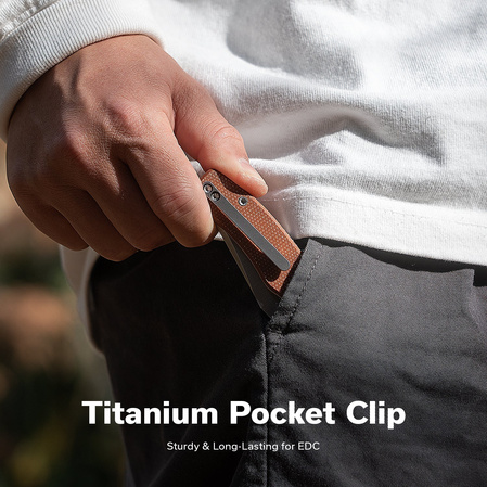 Nóż składany Civivi Clingman Brown Canvas Micarta, Satin Nitro-V by Taylor Martin Best Damn EDC (C23065-3)