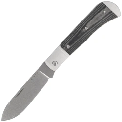 Kizer Trestle D Knife Silver Aluminum / Black Norplex UltreX Micarta, Stonewashed Nitro-V by Azo (V3760A1)