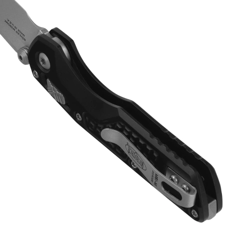 Microtech MSI Mini S/E Knife Frag Black Aluminum, Stonewashed M390MK by Tony Marfione (210M-10FR)