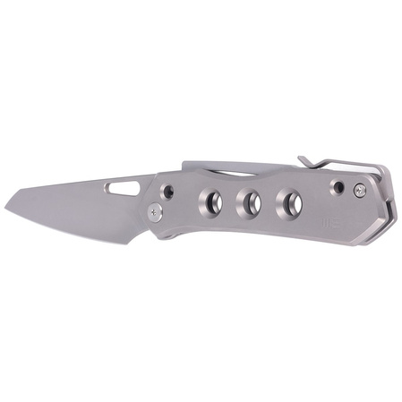 WE Knife Vision R Gray Titanium, Silver Bead Blasted CPM 20CV by Snecx Tan (WE21031-1)