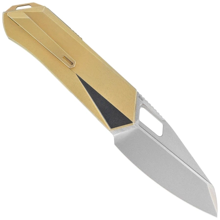 Nóż składany Remette RT-Woodpecker Gold Titanium, Hand Grinding Pearlescent M390 (RTWP-G)