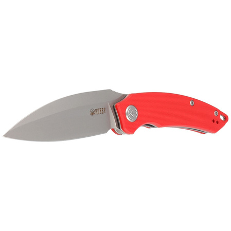Kubey Knife Leaf Red G10, Bead Blasted AUS-10 by Tiguass (KU333F)