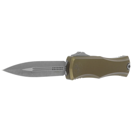 Microtech Hera II D/E OTF Knife OD Green Aluminum, Apocalyptic M390MK by Tony and Sean Marfione (1702-10APOD)