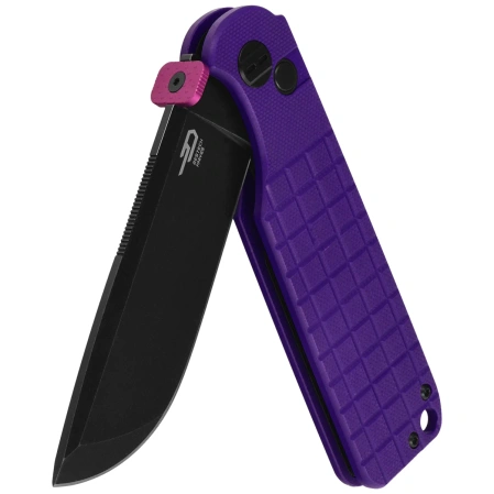 Bestech Glok Purple G10, Black Stonewashed 14C28N by Keanu Alfaro Knife (BG55D)