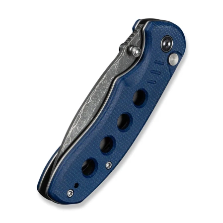 Civivi Triptych Knife Blue Canvas Micarta, Damascus (C23085B-DS1)