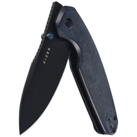 Nóż składany Kizer Meteora Blue Canyon Richlite, Black PVD Nitro-V by Evgeniy Bulychev (V3730A3)