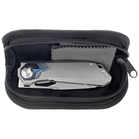 Remette RT-Peregrine Falcon Knife Gray/Thunder Lightning Titanium, Hand Fine Grinding Pearlescent M390 (RTT1-GX)