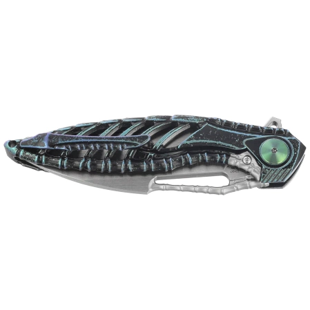 Nóż składany Rike Knife RK-Thor6-M-BG Black / Green Titanium, Satin M390