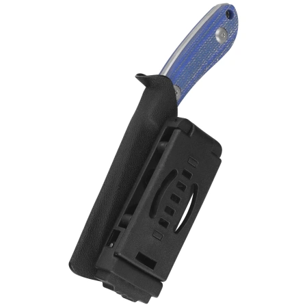 Kubey Bloom Knife Blue Micarta, Beadblasted 14C28N by Scott Halpern (KU411B)