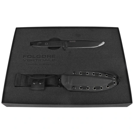 Nóż Extrema Ratio Folgore Verticale LE No 29/300 Black Forprene, Black M390 (04.1000.0202/M3/BLK/BLK)