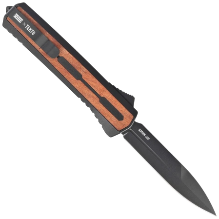 Nóż automatyczny OTF Tekto A7 Zastava D/E Black Aluminium/American Walnut, Black CPM S35VN