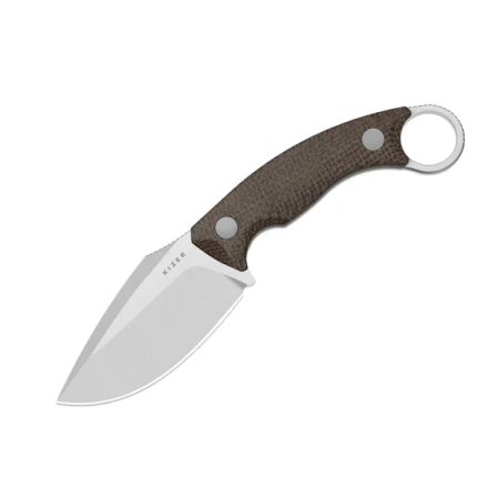 Kizer Cabox II Knife Brown Burlap Micarta, Satin AEB-L by Jonathan Styles (1128A2)