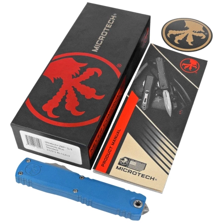 Microtech Ultratech Gen III ZBP D/E Cerakote Blue Aluminium, Cerakote Blue M390MK by Tony Marfione (1122-1BL-C1Z13)