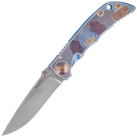 Spartan Blades Harsey Folder 3.25 ''Angel'' Titanium, Stonewashed MagnaCut by William W. Harsey (SF10 ANGL SW)