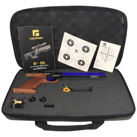 Pistolet wiatrówka PCP Reximex RPA Race Blue 4.5 mm z regulatorem
