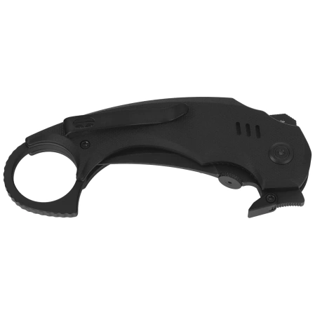 Kubey Jaw Knife Black G10, Blackwashed 14C28N by MUZI Design (KU440F)