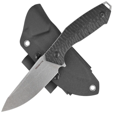 Remette Allosaurus Knife Black G10, Stonewashed D2 (RTAS-B)