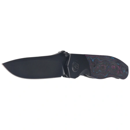 Nóż składany KB Kubey Velvet Snake Black DLC Titanium / Damtanium Camo Carbon, Black DLC M390 by Bastard Knives (KB266D)