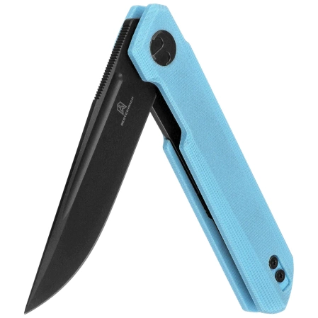 Bestechman Mini Dundee Tiffany Blue G10, Grey PVD D2 by Ostap Hel knife (BMK03L)