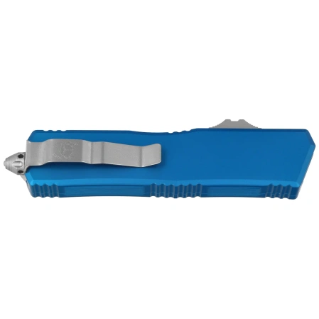 Nóż automatyczny OTF Microtech Scarab II Gen III Executive D/E-S Blue Aluminium, Stonewashed M390MK by Tony Marfione (1181-10BL)