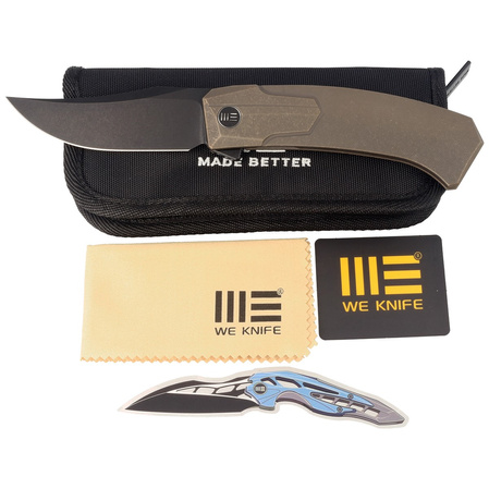 WE Knife Shuddan Bronze Titanium, Black Stonewashed CPM 20CV by Rafal Brzeski (WE21015-3)