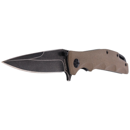 Nóż składany FoxEdge Mandatory Fun G10 Coyote Tan, Stone Washed PVD by Russ Kommer (FE-025)
