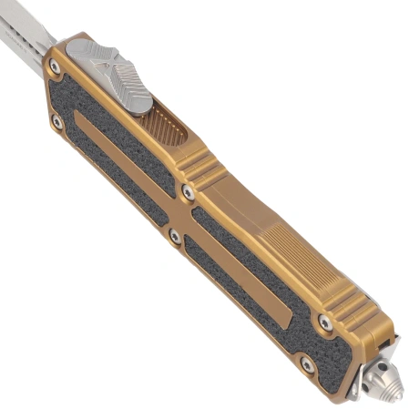 Microtech Scarab II Gen III D/E-S OTF Knife Tan Aluminum, Stonewashed M390MK by Tony Marfione (1180-10TA)