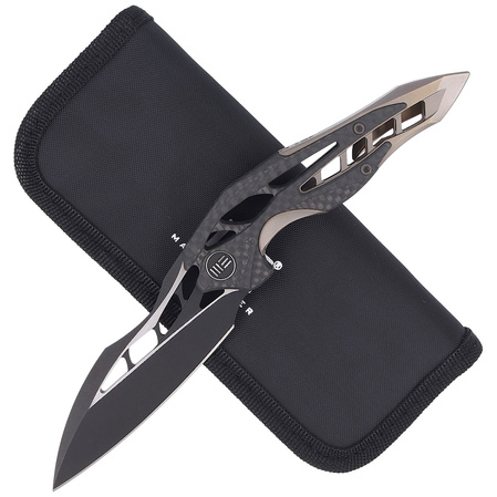 Nóż składany WE Knife Arrakis Champagne Ti / CF, Black M390 by Elijah Isham (906CF-B MYSTERY BOX)