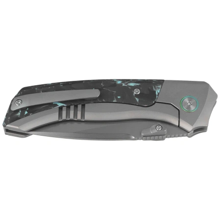 Remette RT-Steed Knife Gray Titanium/Black-Blue Carbon Fiber, Pearlescent M390 (RTWS-TB)